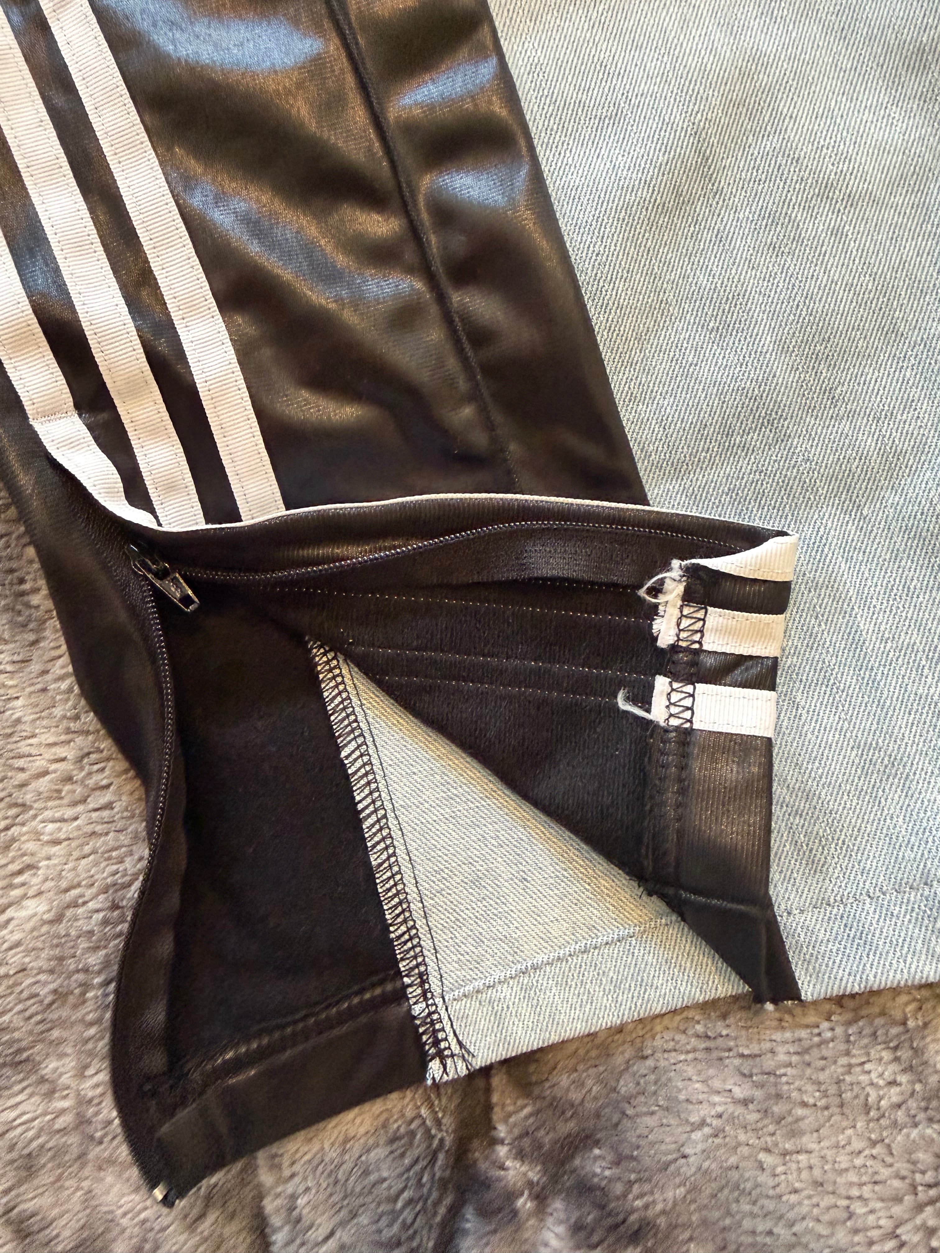 Custom Leather Jeans 3 Stripes – One of a Kind – Size L/M