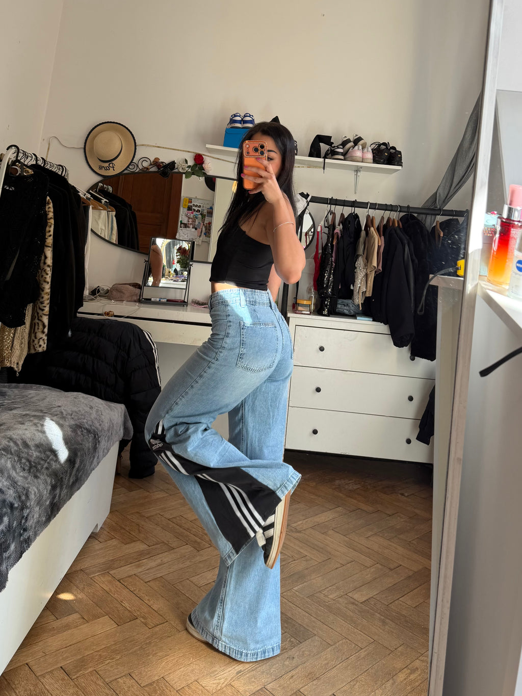 Custom flared jeans