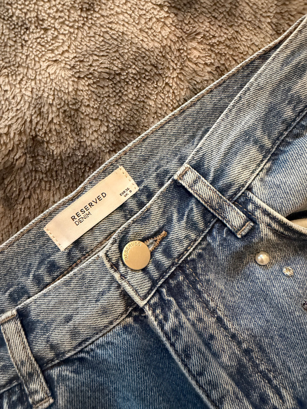 Denim 3-Stripes Diamond Wide-Leg Jeans – Size S/M