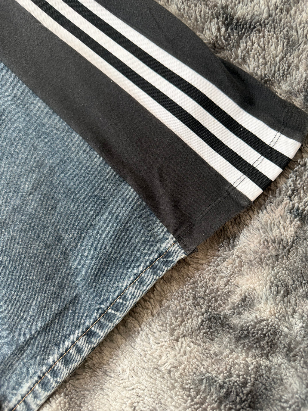 Custom Flared Jeans 3 Stripes – One of a Kind – Size S