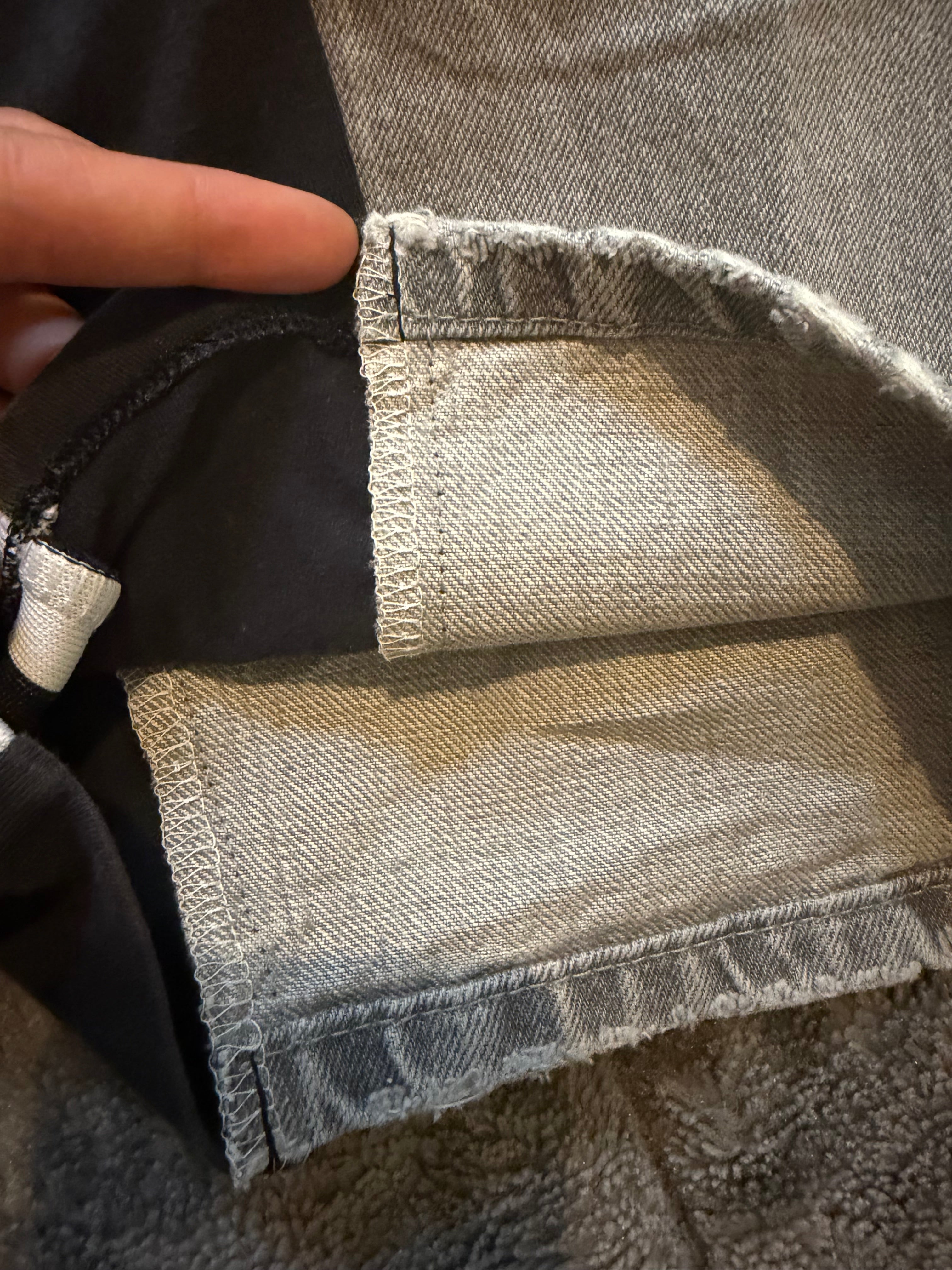 🩶 Custom Grey Jeans with Three Stripes – One of a Kind – Size M/L