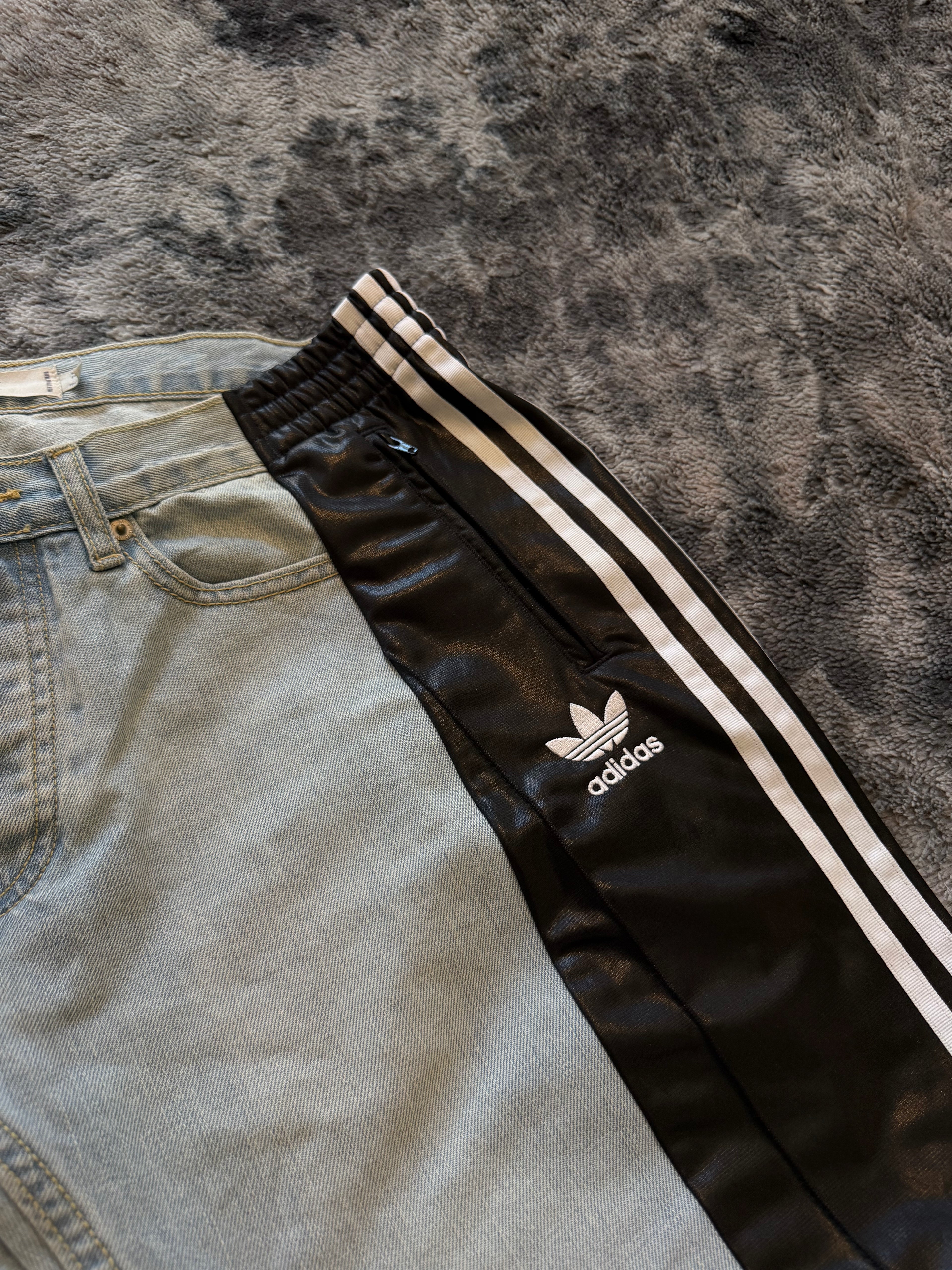 Custom Leather Jeans 3 Stripes – One of a Kind – Size L/M