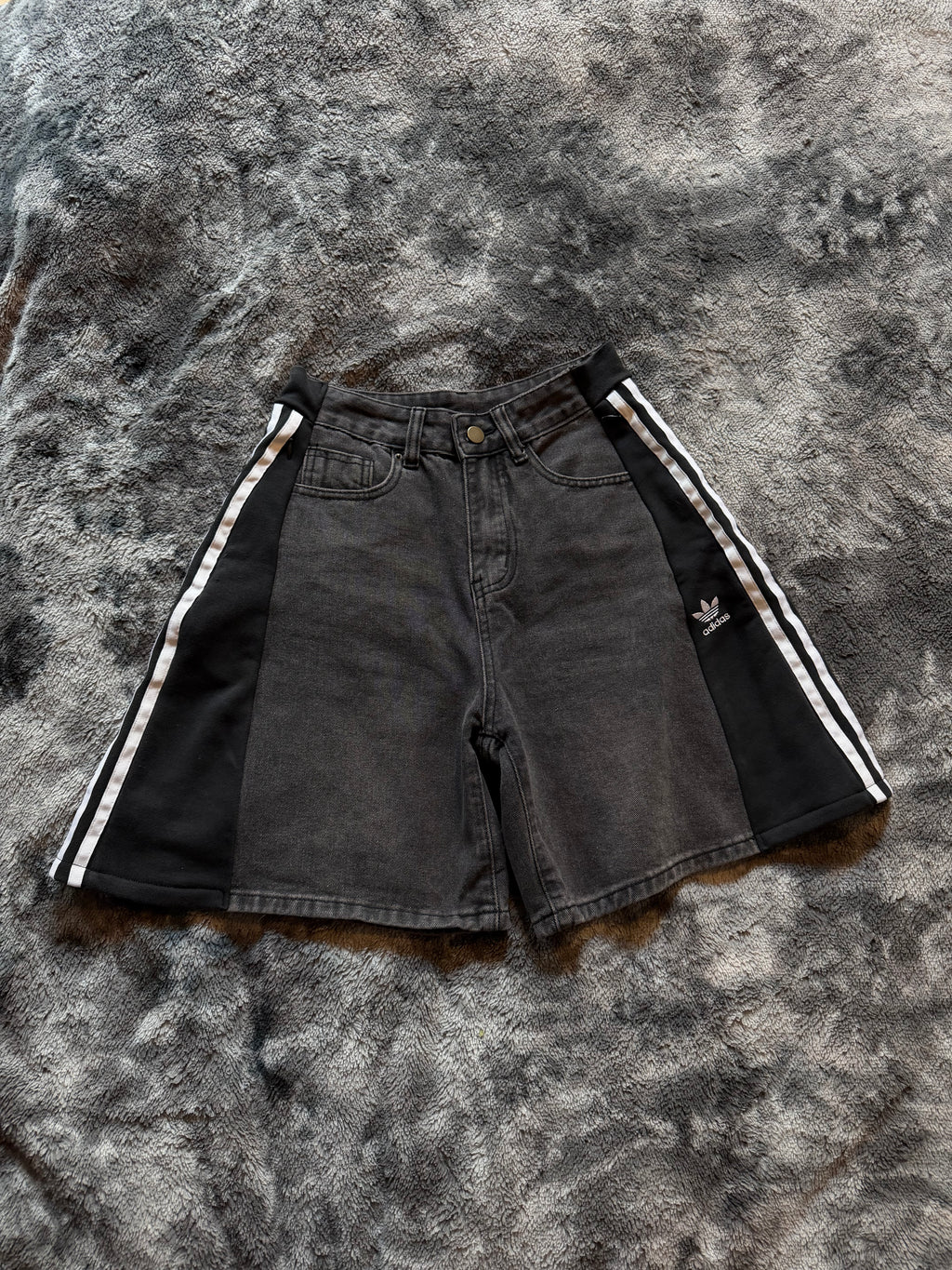 Custom Dark Grey Denim Shorts – One of a Kind – Size XS/S