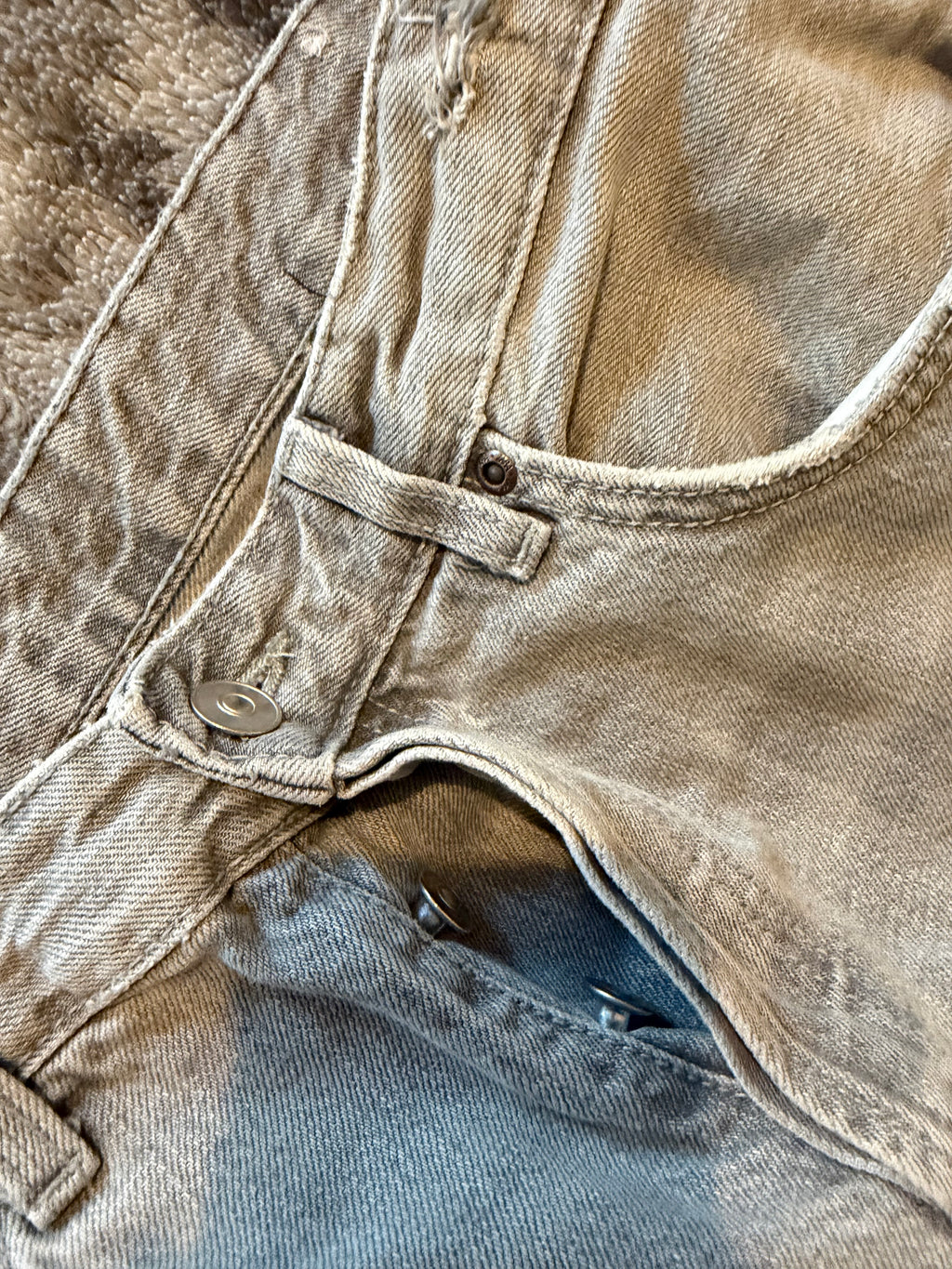 🩶 Custom Grey Jeans with Three Stripes – One of a Kind – Size M/L