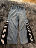 Custom Baggy Flared Jeans 3 Stripes – One of a Kind – Size M