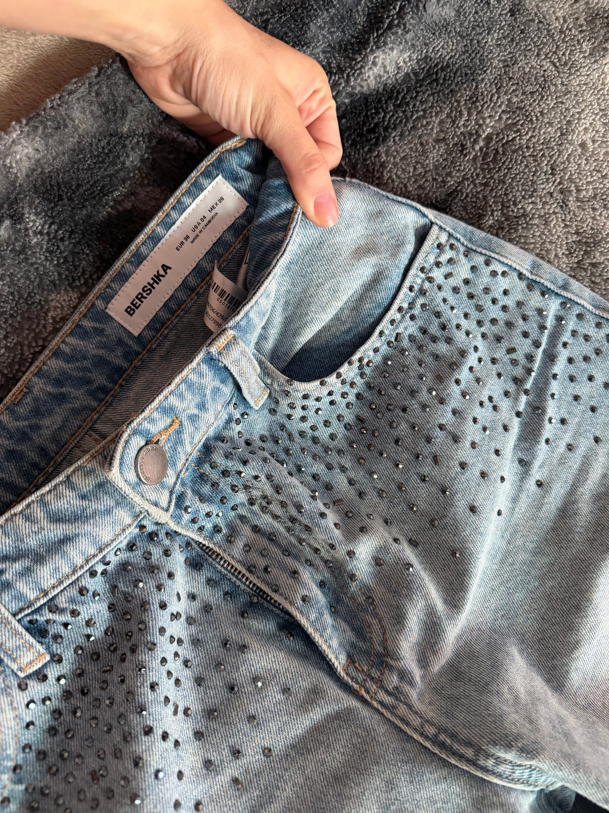 3-Stripe Diamond Wide Leg Jeans – Size S 💎💎