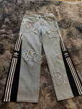 Star Denim 3-Stripes Wide-Leg Jeans – Size M