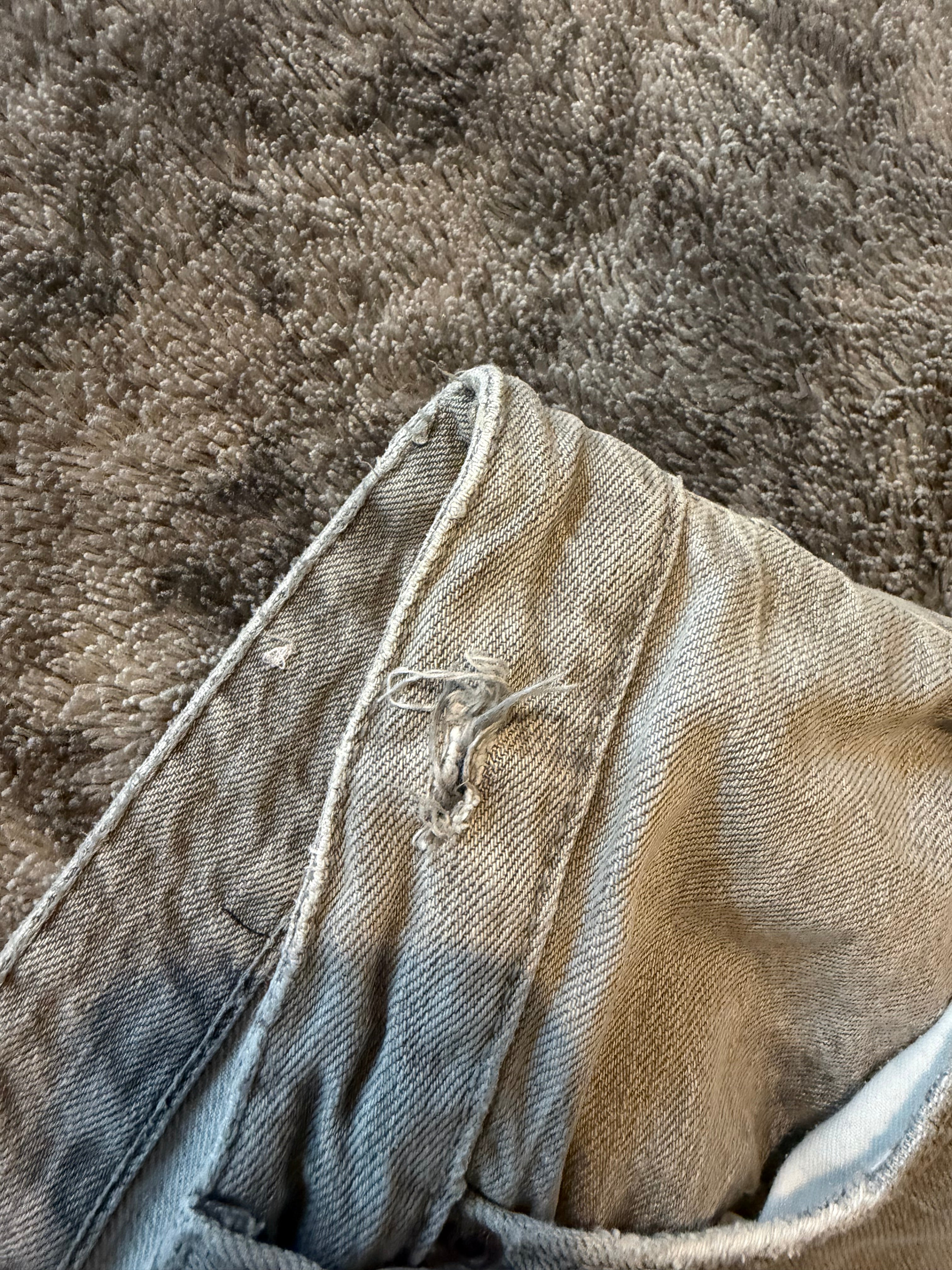 🩶 Custom Grey Jeans with Three Stripes – One of a Kind – Size M/L
