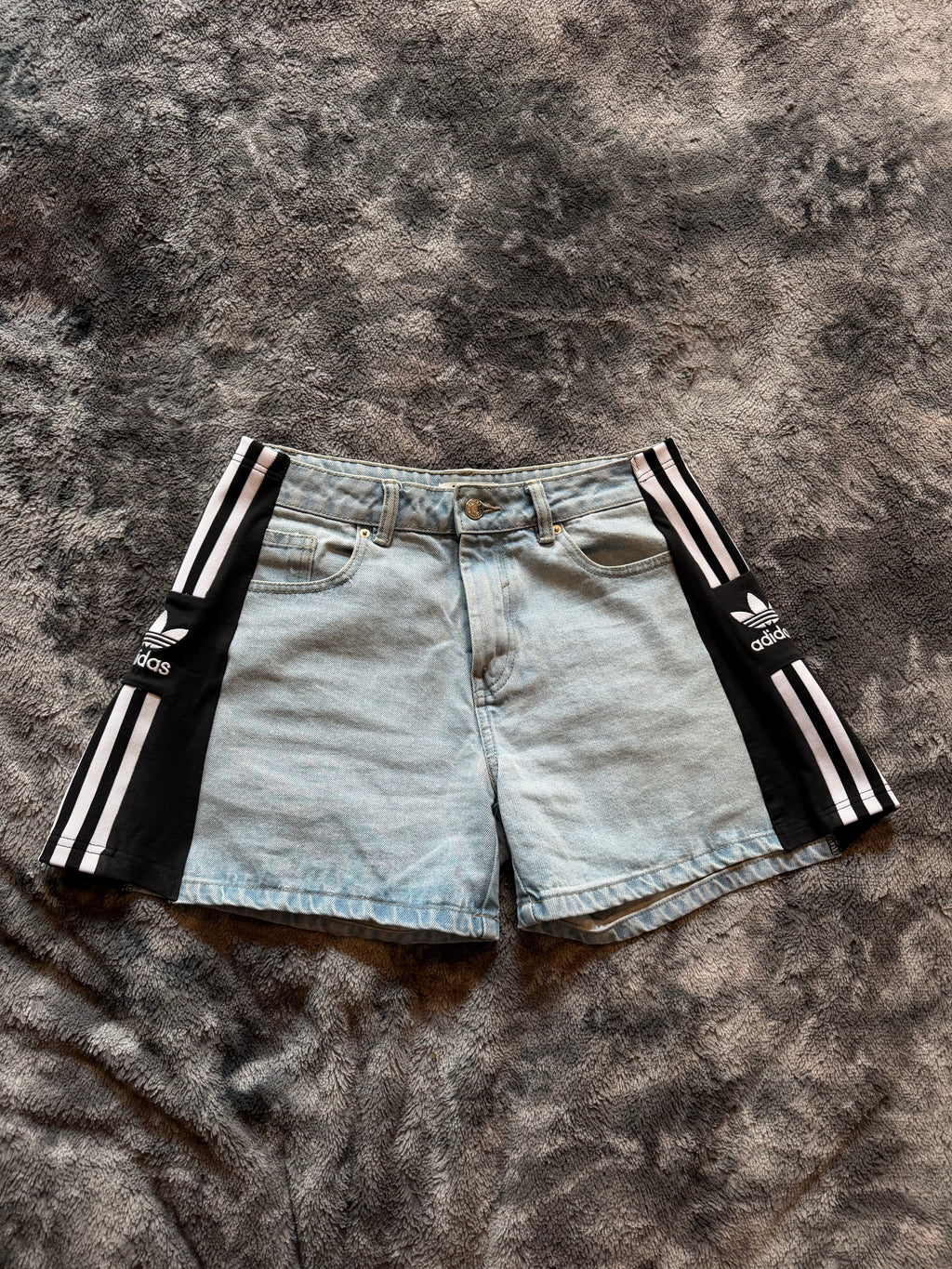 Custom Wide Leg Denim Shorts – One of a Kind – Size S/M