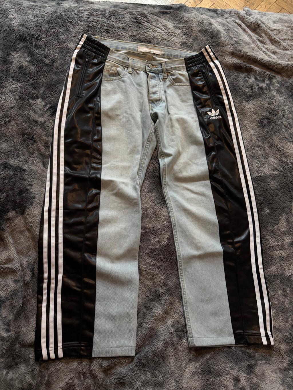 Custom Leather Jeans 3 Stripes – One of a Kind – Size L/M