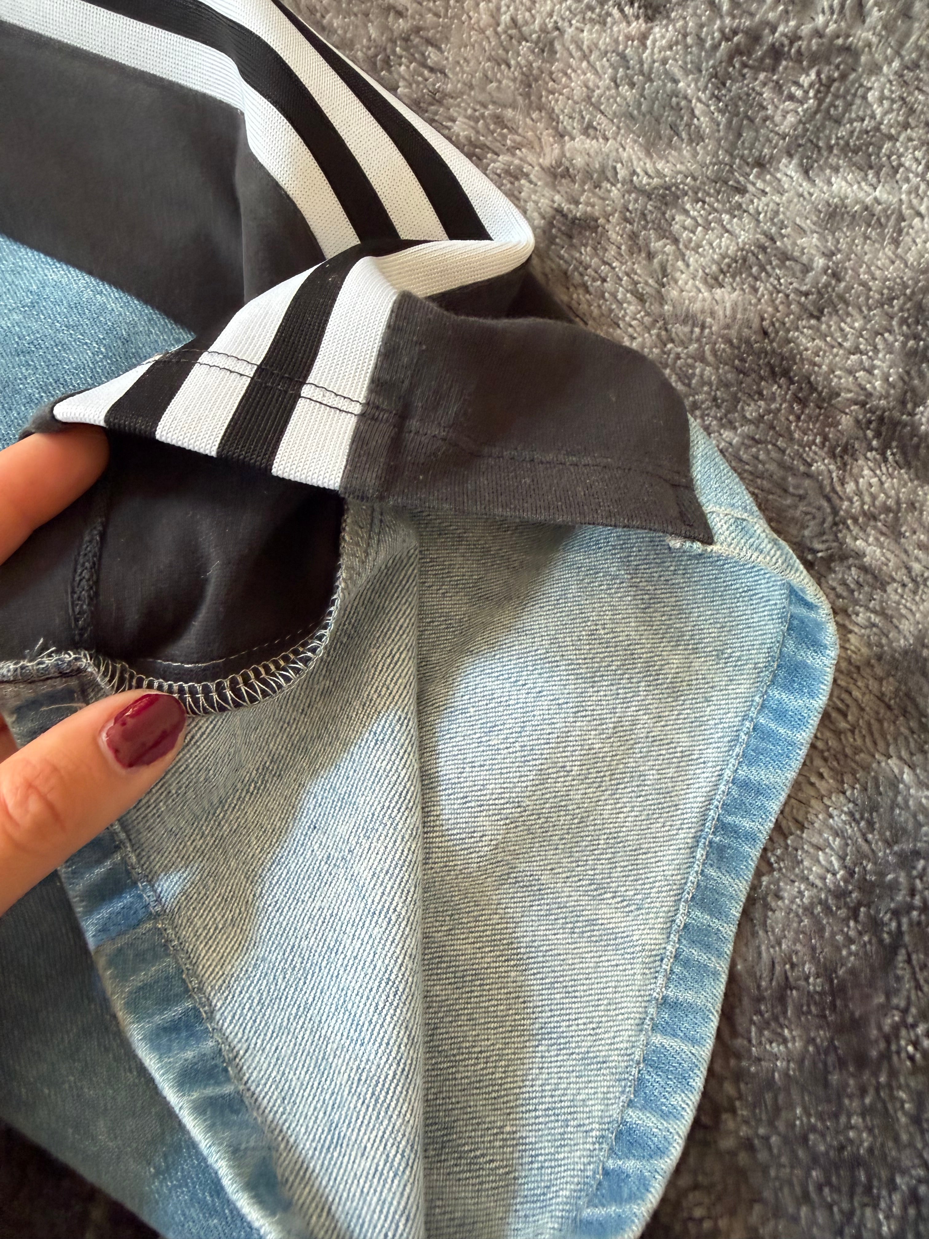 Custom Flared Jeans with Three Stripes – One of a Kind – Size M/L