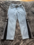 Custom Three-Stripes Jeans with Decorative Belt – One of a Kind – Size M/S