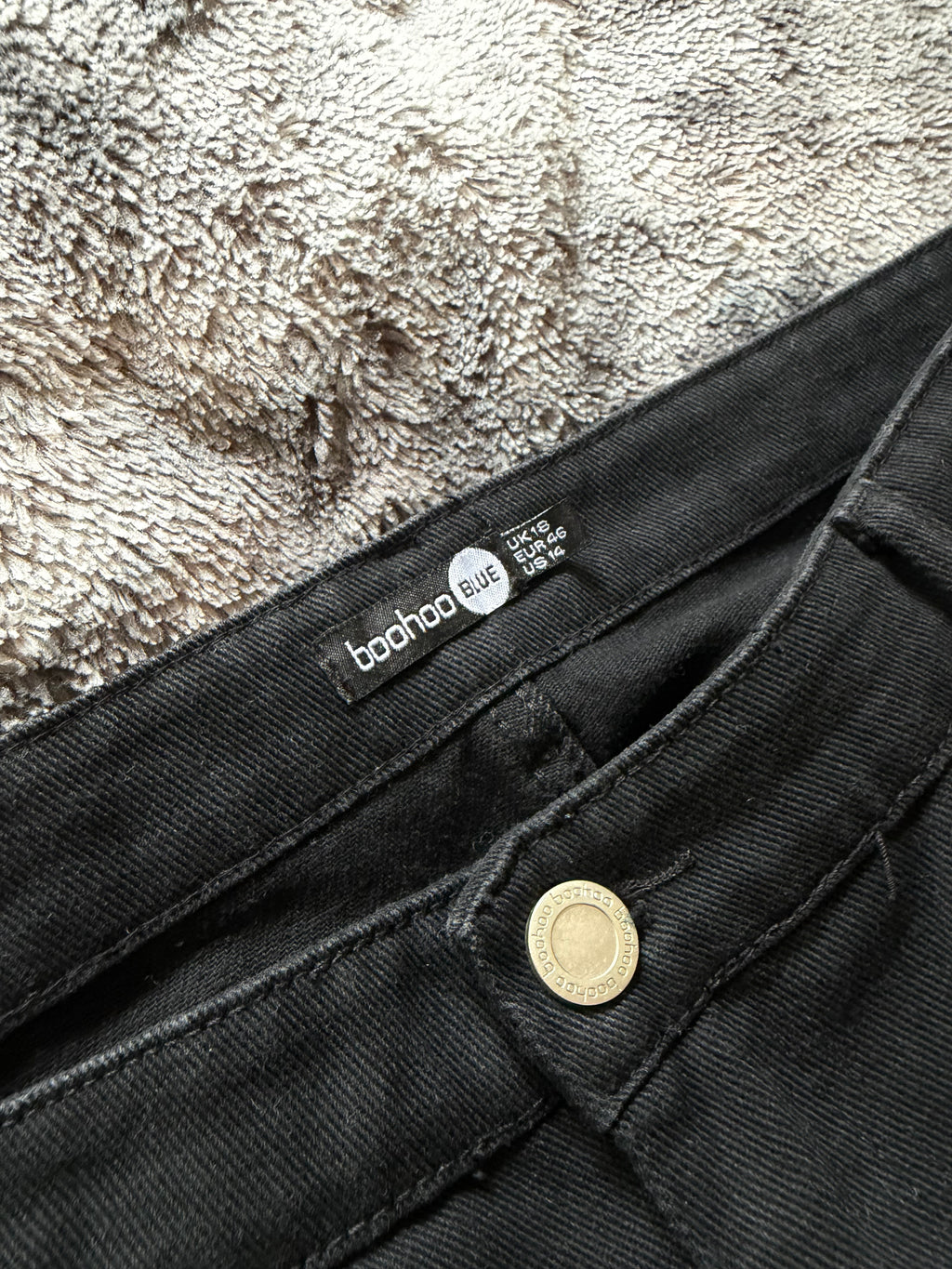 Custom Black Flared Jeans with Burgundy Bell Bottoms – One of a Kind – Size XXXL