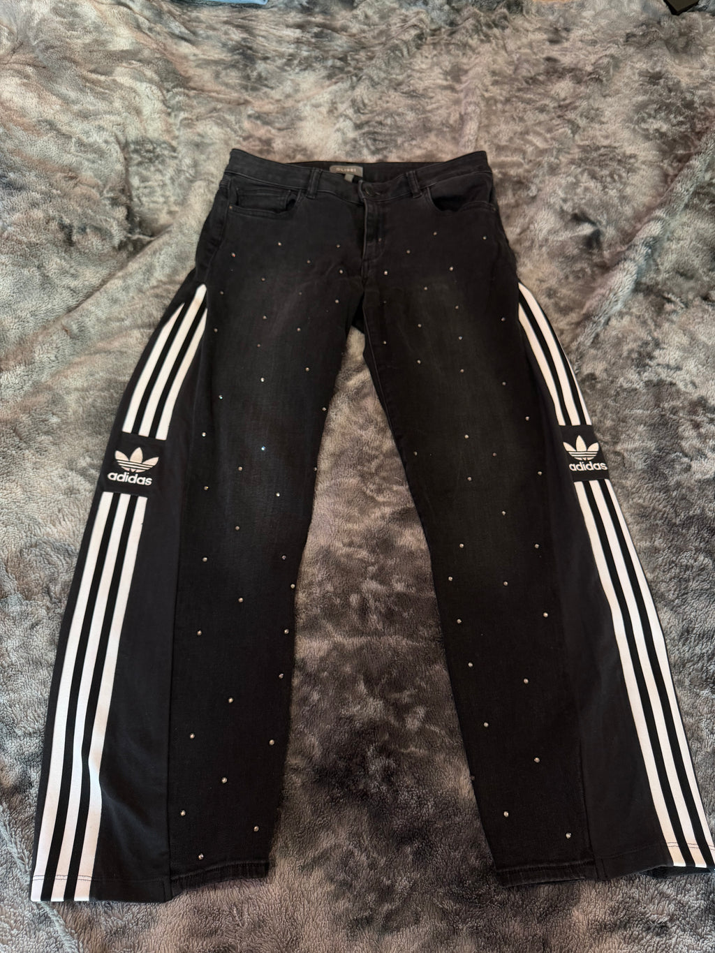 Black Diamond Three Stripes Wide-Leg Pants – Size M/S 💎